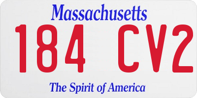 MA license plate 184CV2