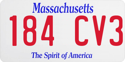 MA license plate 184CV3