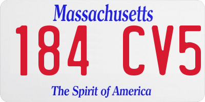 MA license plate 184CV5