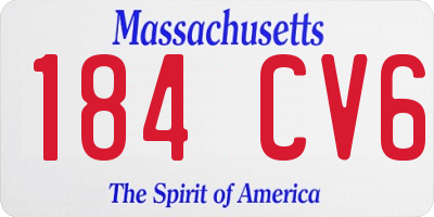 MA license plate 184CV6