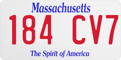 MA license plate 184CV7