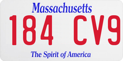 MA license plate 184CV9