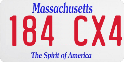 MA license plate 184CX4