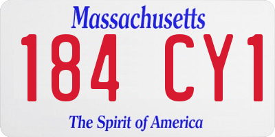 MA license plate 184CY1