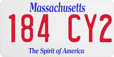 MA license plate 184CY2