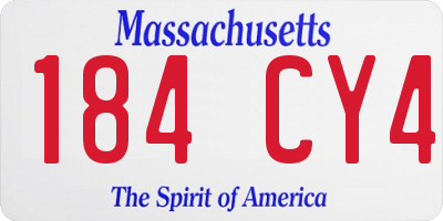 MA license plate 184CY4