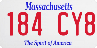 MA license plate 184CY8