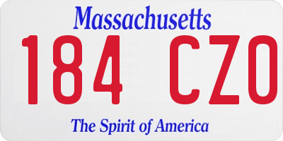 MA license plate 184CZ0