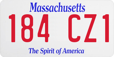MA license plate 184CZ1