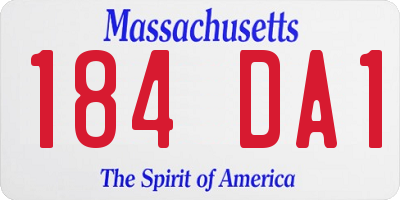 MA license plate 184DA1