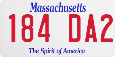 MA license plate 184DA2