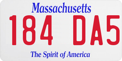 MA license plate 184DA5