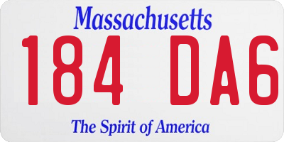 MA license plate 184DA6