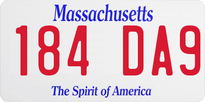 MA license plate 184DA9