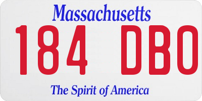 MA license plate 184DB0
