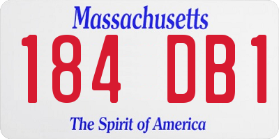 MA license plate 184DB1