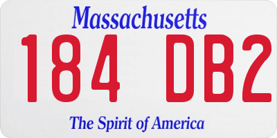 MA license plate 184DB2