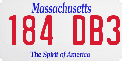 MA license plate 184DB3