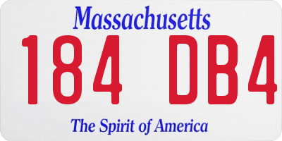 MA license plate 184DB4