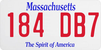 MA license plate 184DB7