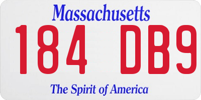 MA license plate 184DB9