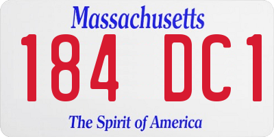 MA license plate 184DC1