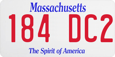 MA license plate 184DC2