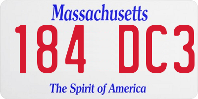 MA license plate 184DC3