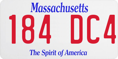 MA license plate 184DC4