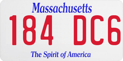 MA license plate 184DC6