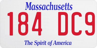 MA license plate 184DC9