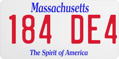 MA license plate 184DE4