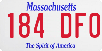 MA license plate 184DF0