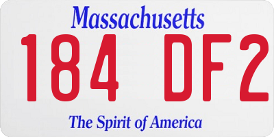 MA license plate 184DF2