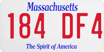 MA license plate 184DF4