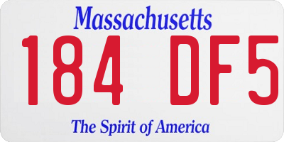 MA license plate 184DF5