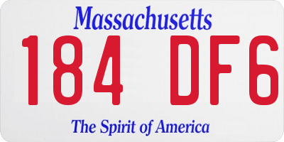 MA license plate 184DF6