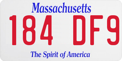 MA license plate 184DF9