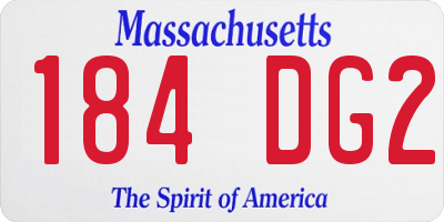 MA license plate 184DG2