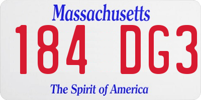 MA license plate 184DG3