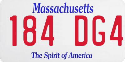 MA license plate 184DG4