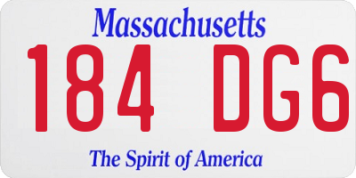 MA license plate 184DG6