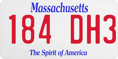 MA license plate 184DH3
