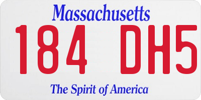 MA license plate 184DH5