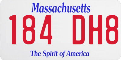 MA license plate 184DH8