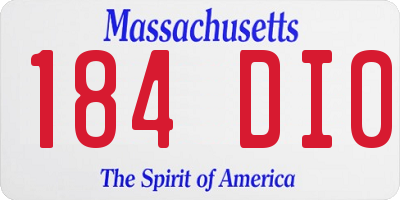 MA license plate 184DI0