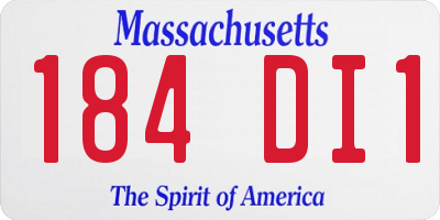 MA license plate 184DI1