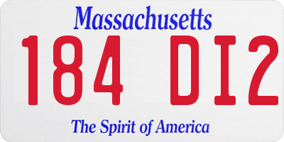 MA license plate 184DI2