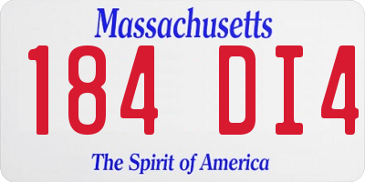 MA license plate 184DI4
