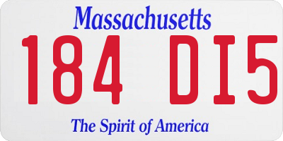 MA license plate 184DI5